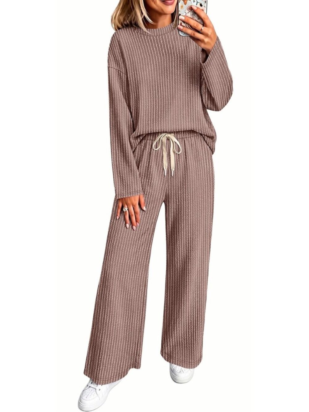 Women Two Piece Outfits Lounge Set Fashion Fall Winter Matching Clothing